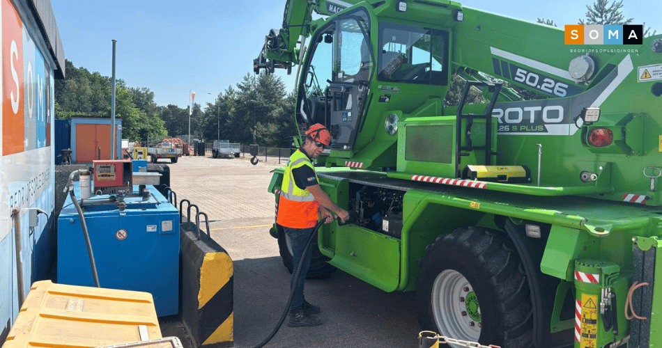 Dankzij het gebruik van HVO-brandstof op het eigen materieel van SOMA Bedrijfsopleidingen werd ruim 41.500 kg CO2-uitstoot bespaard.
